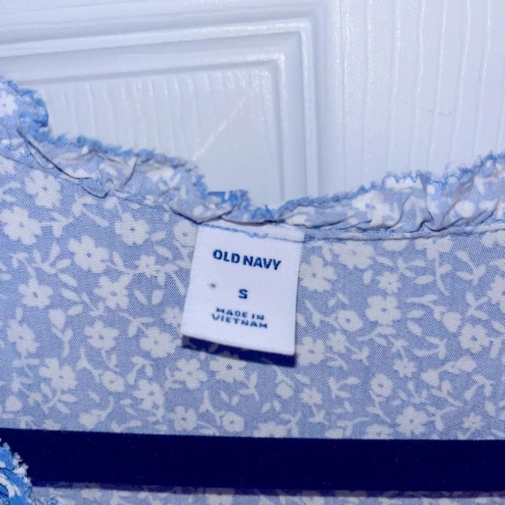 Old Navy Light Blue Floral Sleeveless Midi Dress Small - Picture 4 of 4